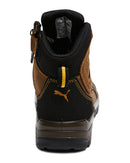 Scuff Cap Waterproof Work Boot With Zip - Brown/Yellow