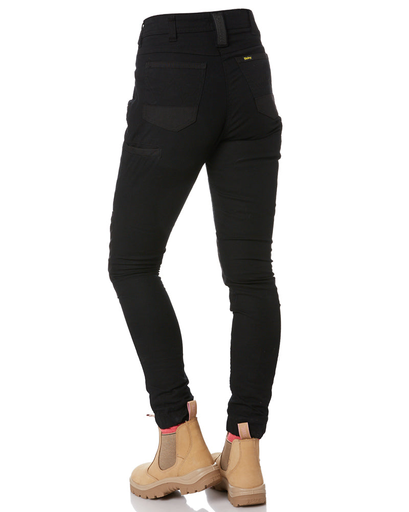 Womens Flex and Move Stretch Cotton Shield Cuff Pants - Black