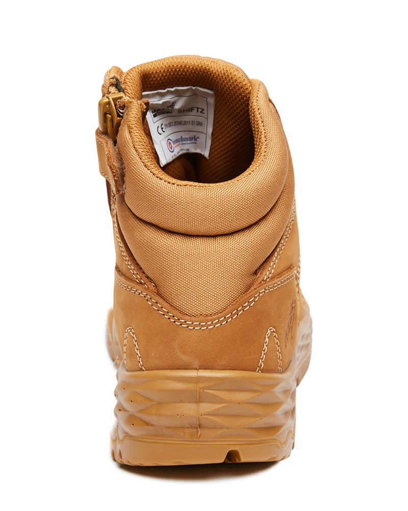Shift Lace Up Safety Boot with Zip - Honey