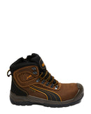 Scuff Cap Waterproof Work Boot With Zip - Brown/Yellow