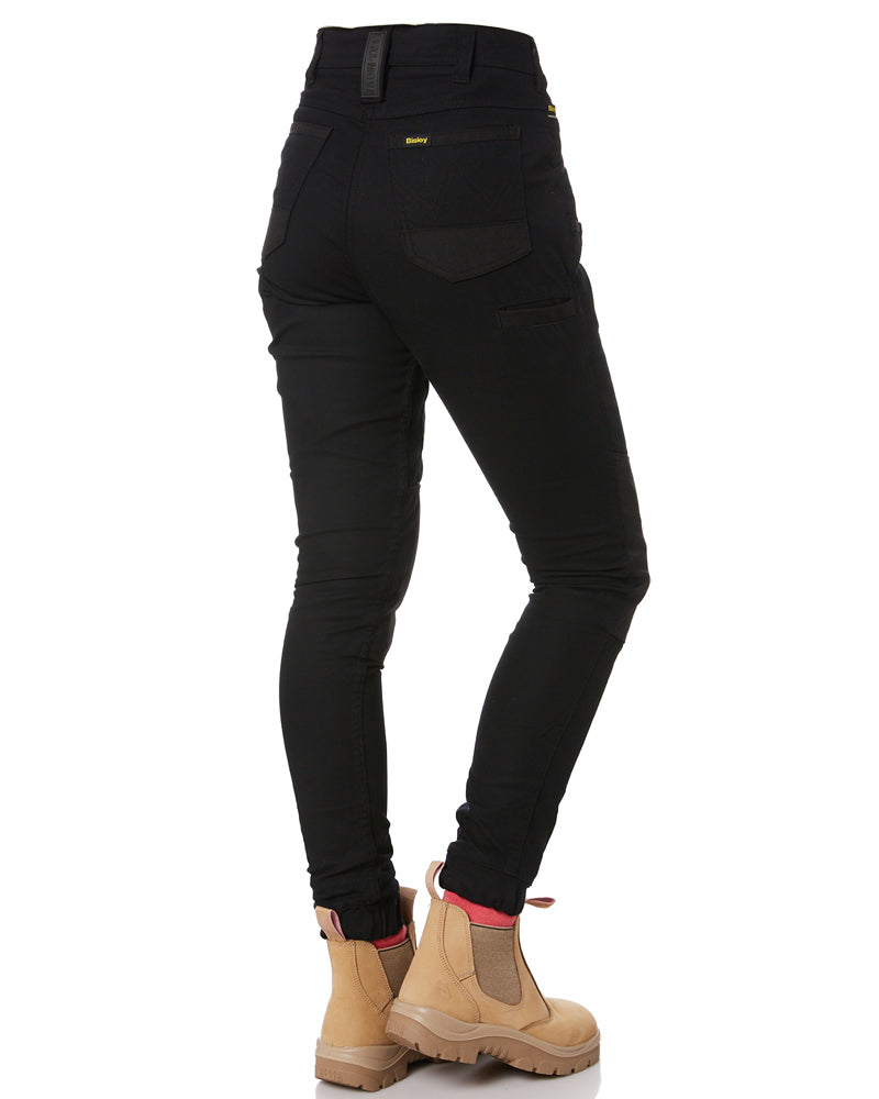 Womens Flex and Move Stretch Cotton Shield Cuff Pants - Black