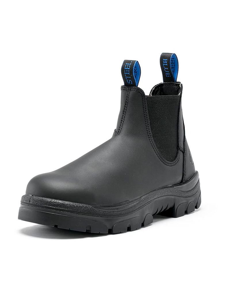 Hobart Elastic Sided Safety Boot Nitrile Sole size 15 and 16 only - Black