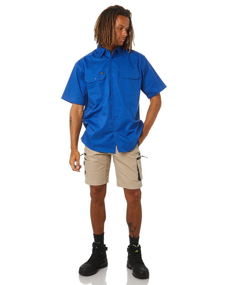 Flex and Move Stretch Canvas Utility Zip Cargo Short - Stone