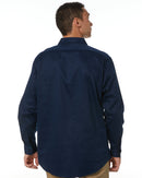 Cotton Drill Work Shirt Long Sleeve - Navy