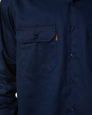 Cotton Drill Work Shirt Long Sleeve - Navy