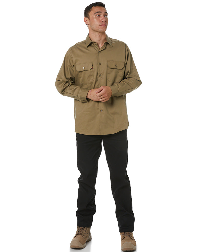 Cool-Breeze Work Shirt- Long Sleeve - Khaki