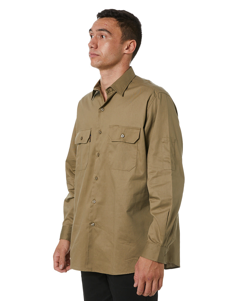 Cool-Breeze Work Shirt- Long Sleeve - Khaki