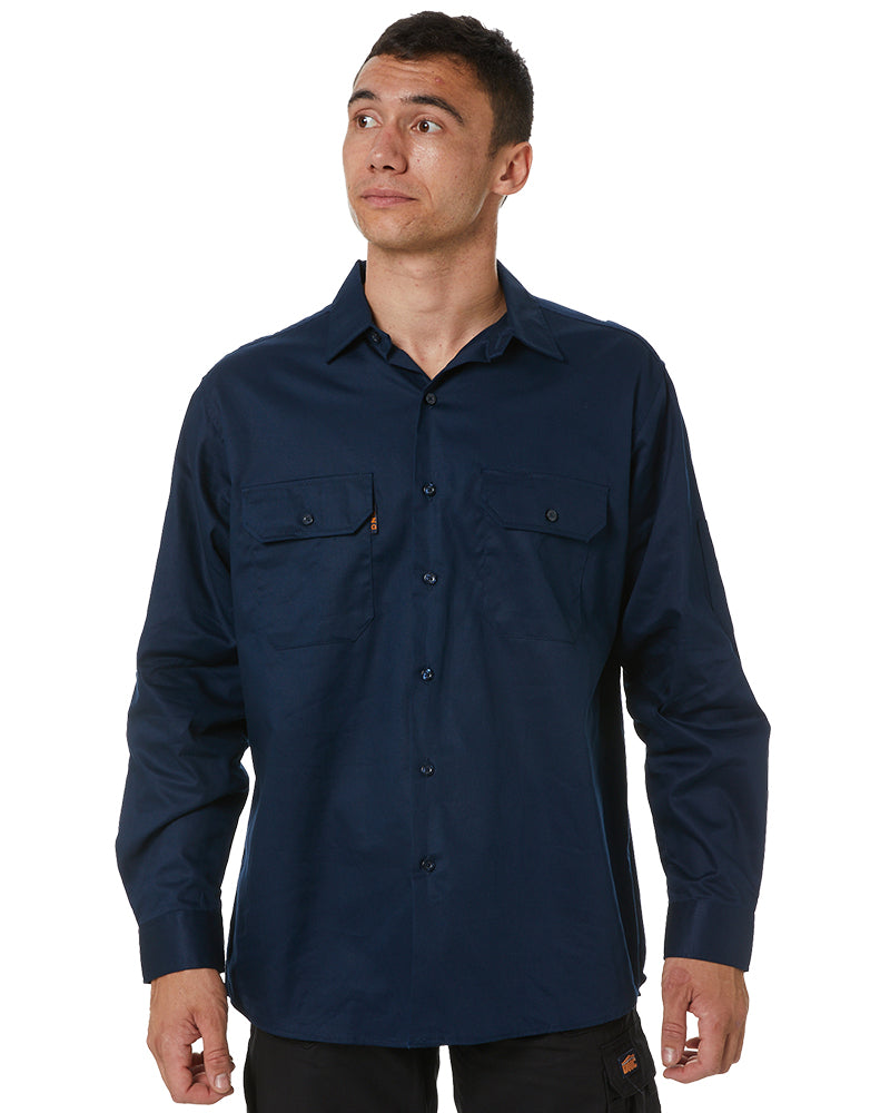 DNC Cool-Breeze Work Shirt Long Sleeve - Navy | Buy Online
