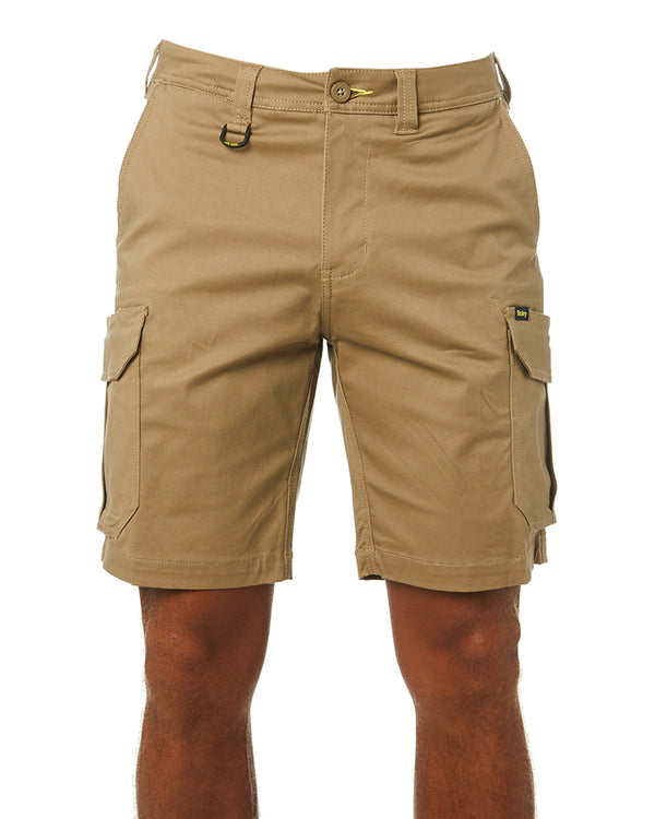 Stretch Cotton Cargo Short - Khaki