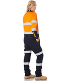 Womens Taped Hi Vis Cotton Drill Coverall * - Orange/Navy