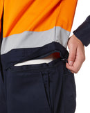 Womens Taped Hi Vis Cotton Drill Coverall * - Orange/Navy