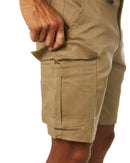 Stretch Cotton Cargo Short - Khaki