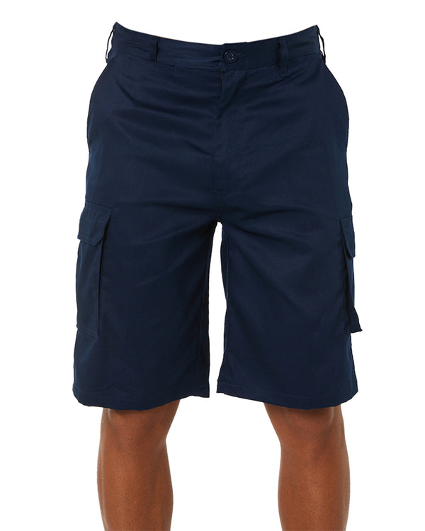 Lightweight Cool-Breeze Cotton Cargo Shorts - Navy