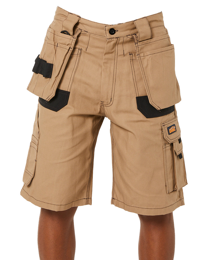 Duratex Cotton Duck Weave Tradies Cargo Shorts with Tool Pocket - Sand