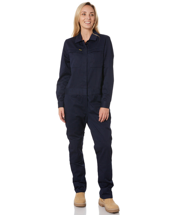 Womens Cotton Drill Coverall  - Navy