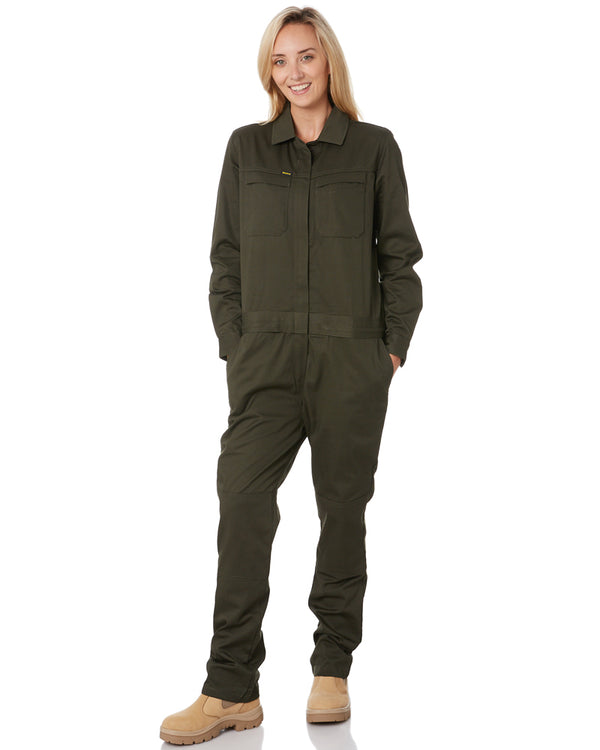 Womens Cotton Drill Coverall  - Olive