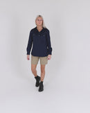 Ladies Closed Front Shirt LS - French Navy