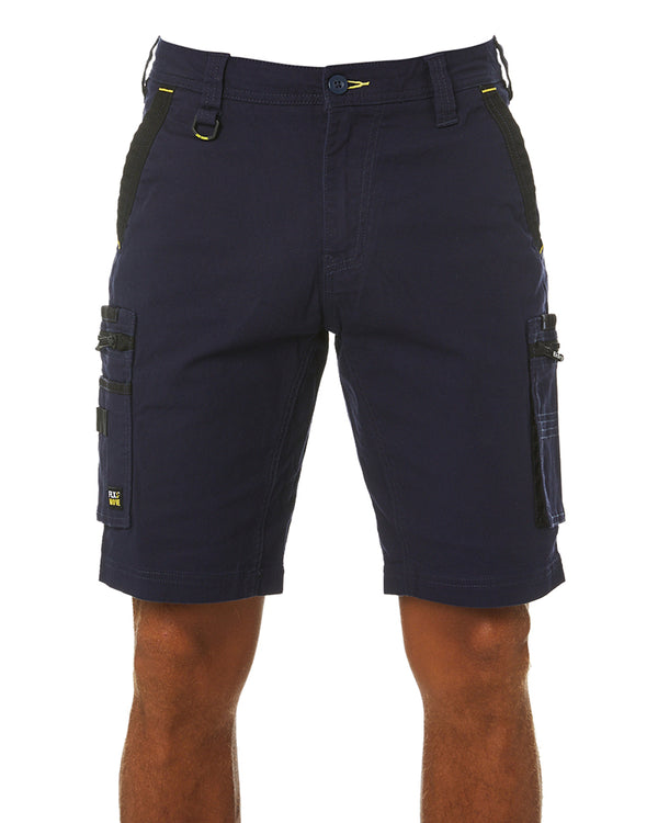 Flex and Move Stretch Canvas Utility Zip Cargo Short - Navy