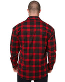 Open Front Flannelette Shirt - Black/Red