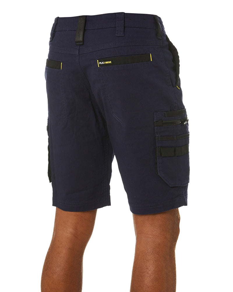 Flex and Move Stretch Canvas Utility Zip Cargo Short - Navy