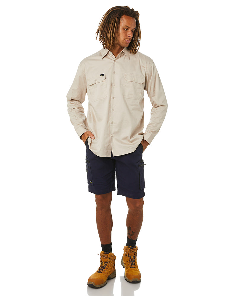 Flex and Move Stretch Canvas Utility Zip Cargo Short - Navy