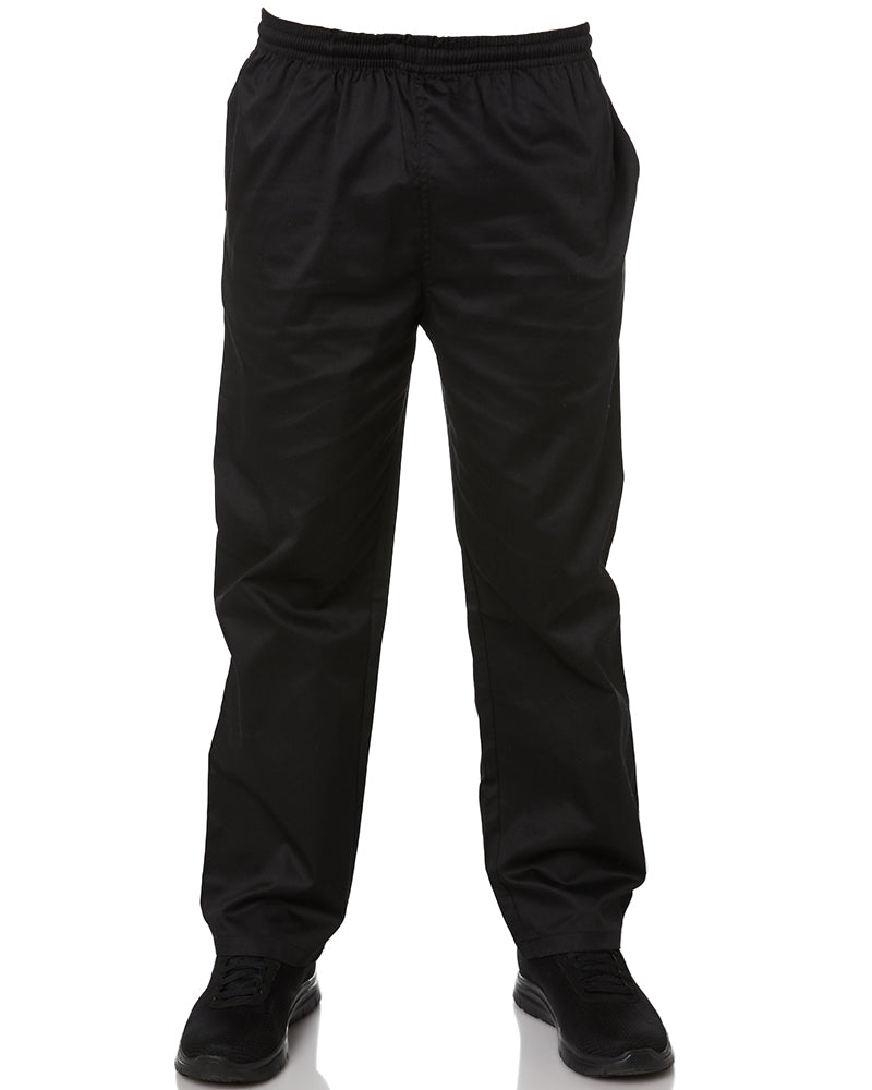 Polyester Cotton Drawstring Chef Pants - Black