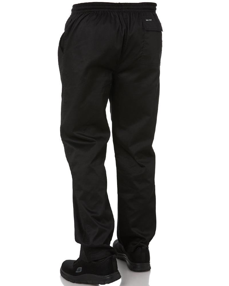 Polyester Cotton Drawstring Chef Pants - Black