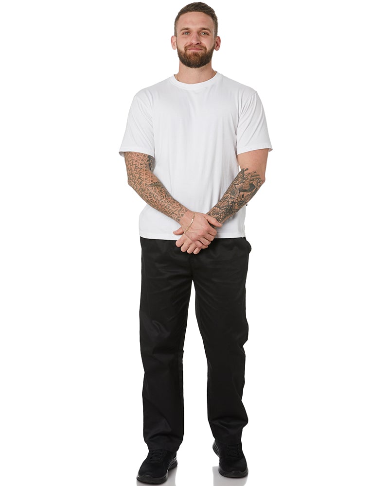 Polyester Cotton Drawstring Chef Pants - Black