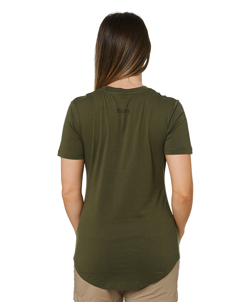 Women's Cotton Logo Tee - Army Green