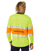 Tradies Traffic Control LS Taped Polo Shirt 2 Value Pack - Yellow/Orange