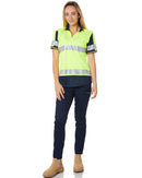 Womens Mid Rise Stretch Cotton Pants - Navy