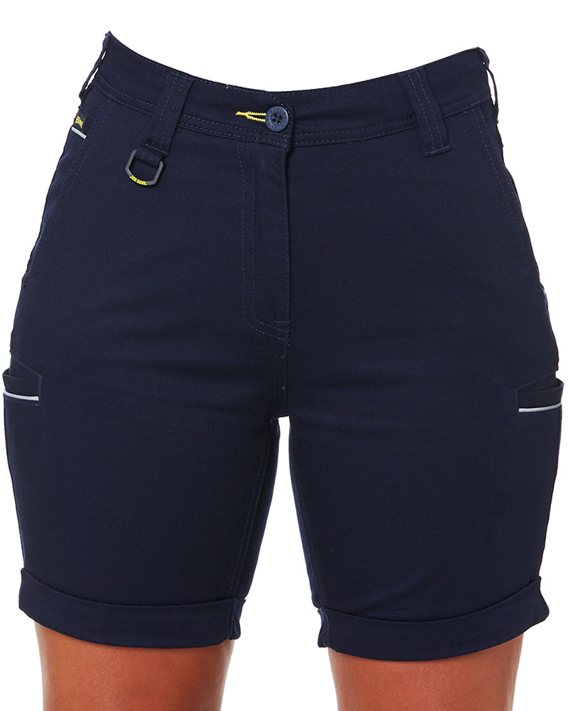 Womens Stretch Cotton Short - Navy