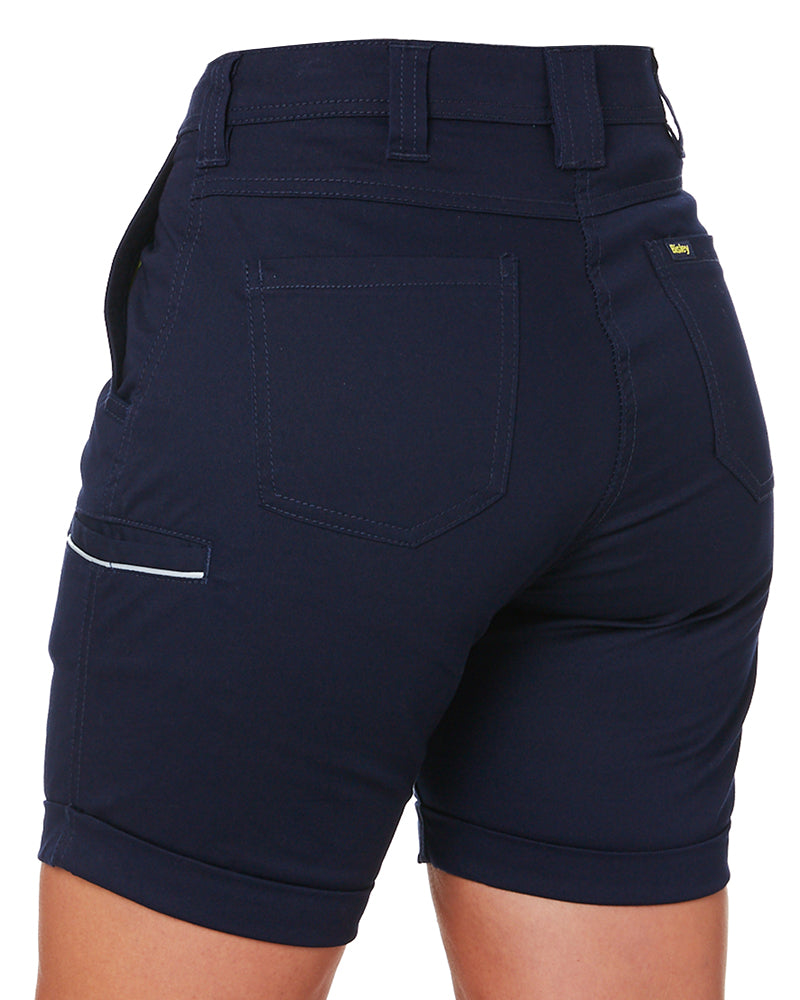 Womens Stretch Cotton Short - Navy