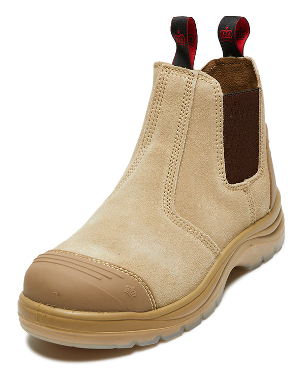 Wills Suede Elastic Sided Safety Boot - Sand