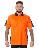 Hi-Vis Galaxy Sublimated Polo - Orange/Navy