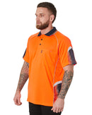 Hi-Vis Galaxy Sublimated Polo - Orange/Navy