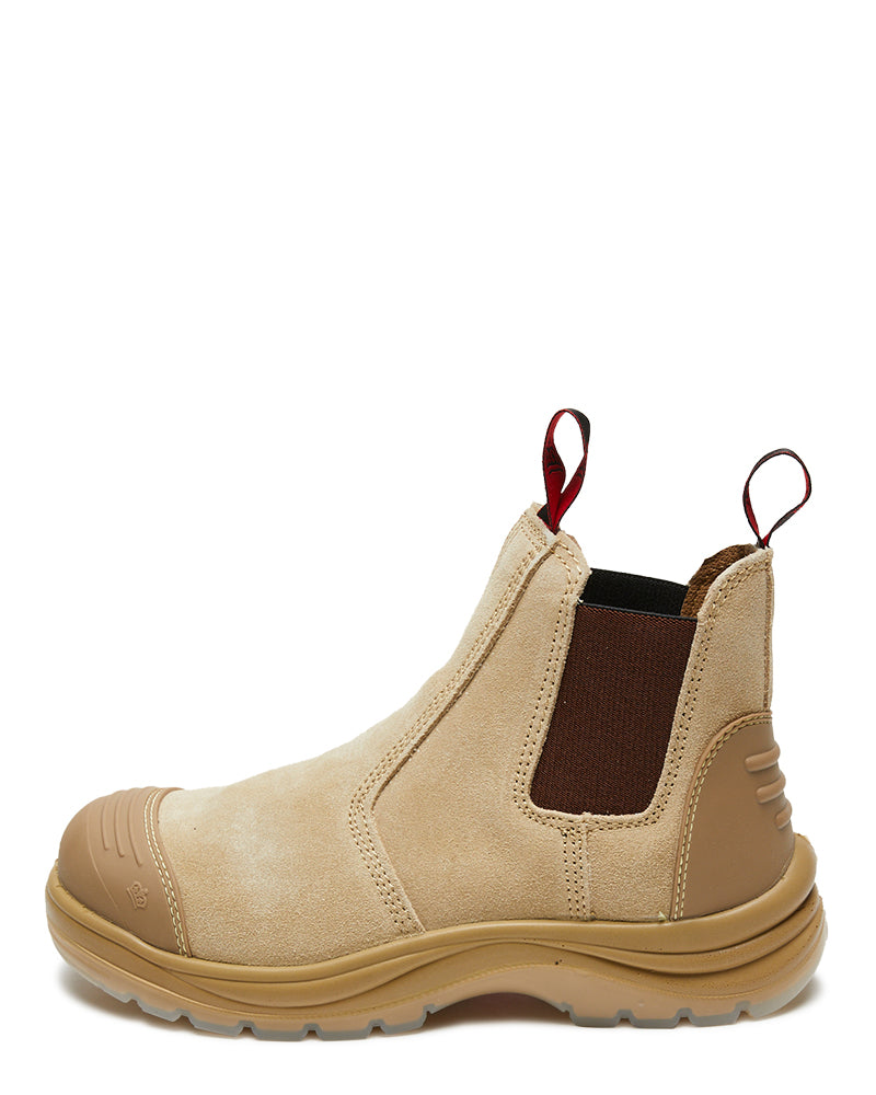 Wills Suede Elastic Sided Safety Boot - Sand