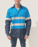 Open Front LS shirt with Tape - Blue/Navy