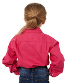 Kids Closed Front Shirt LS - Pink