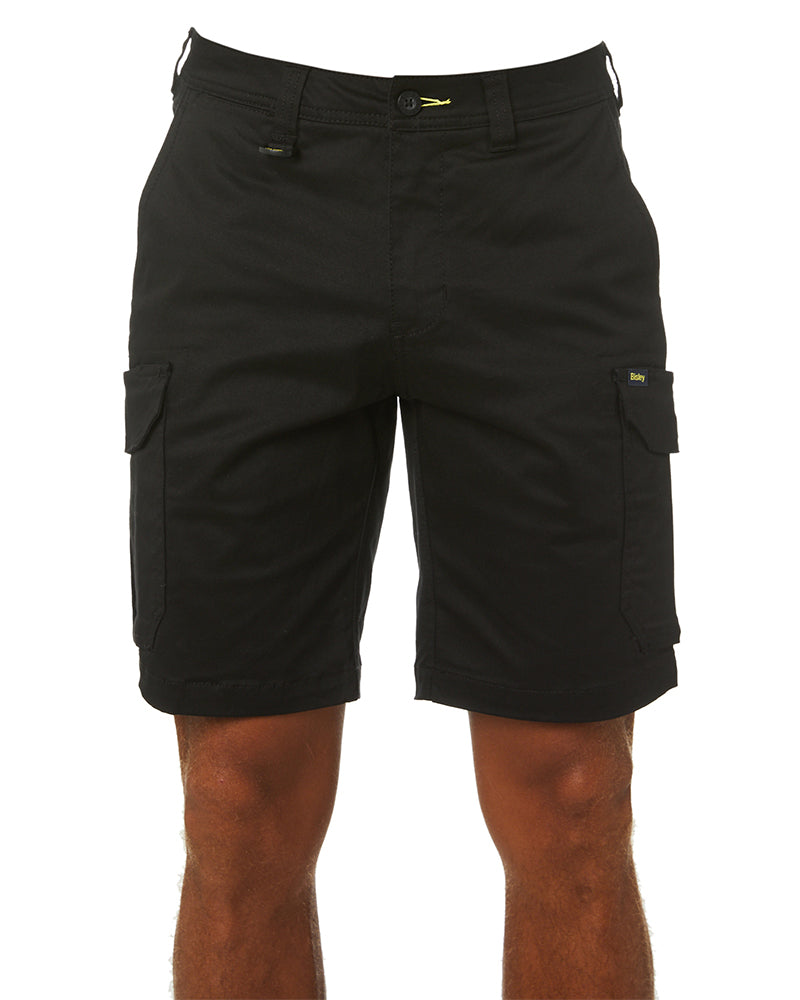 Stretch Cotton Cargo Short - Black