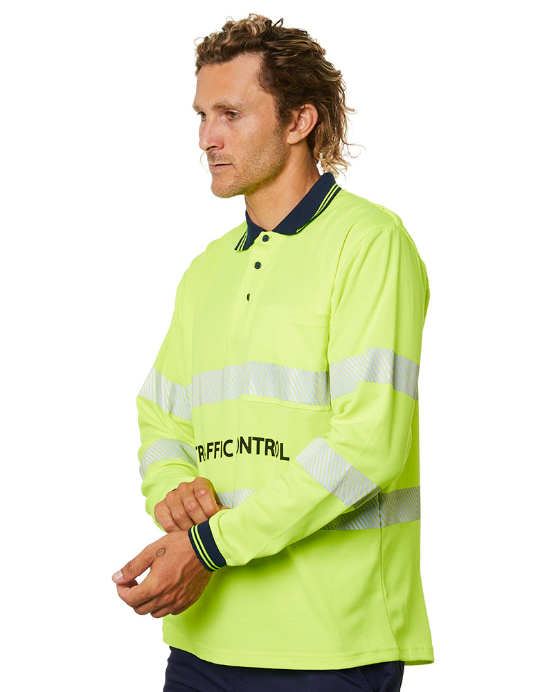 Traffic Control LS Taped Polo Shirt - Yellow