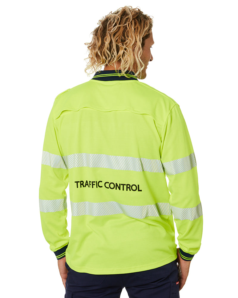 Traffic Control LS Taped Polo Shirt - Yellow
