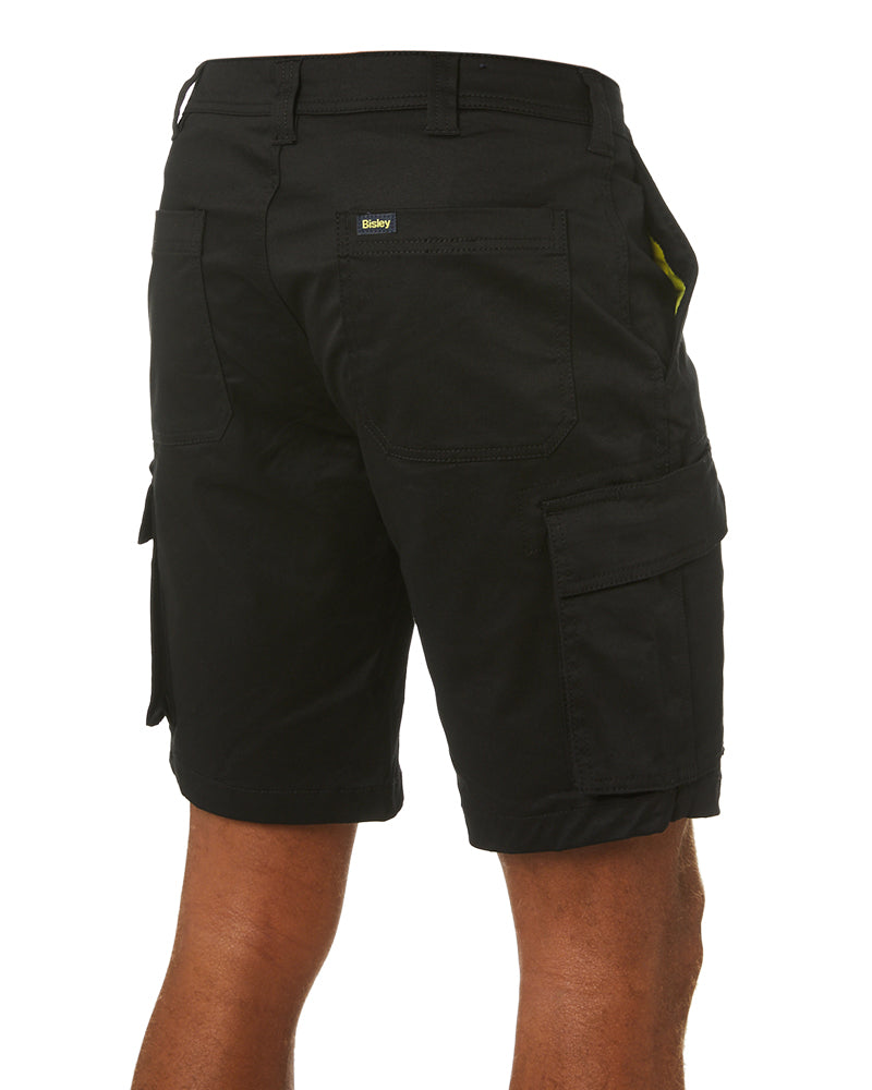 Stretch Cotton Cargo Short - Black