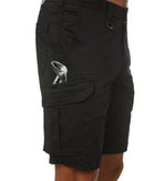 Stretch Cotton Cargo Short - Black