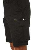Stretch Cotton Cargo Short - Black