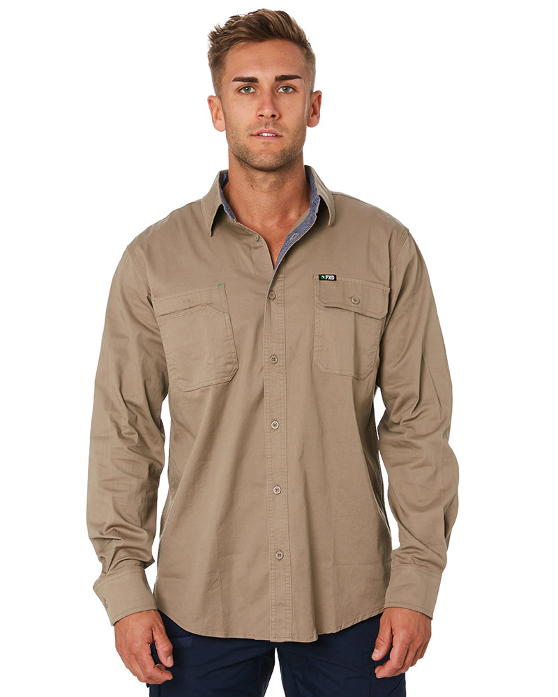 FXD LSH-1 Stretch Work Shirt LS - Khaki | Buy Online