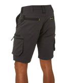 Flex and Move Stretch Canvas Utility Zip Cargo Short - Charcoal
