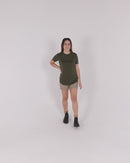 Women's Cotton Logo Tee - Army Green