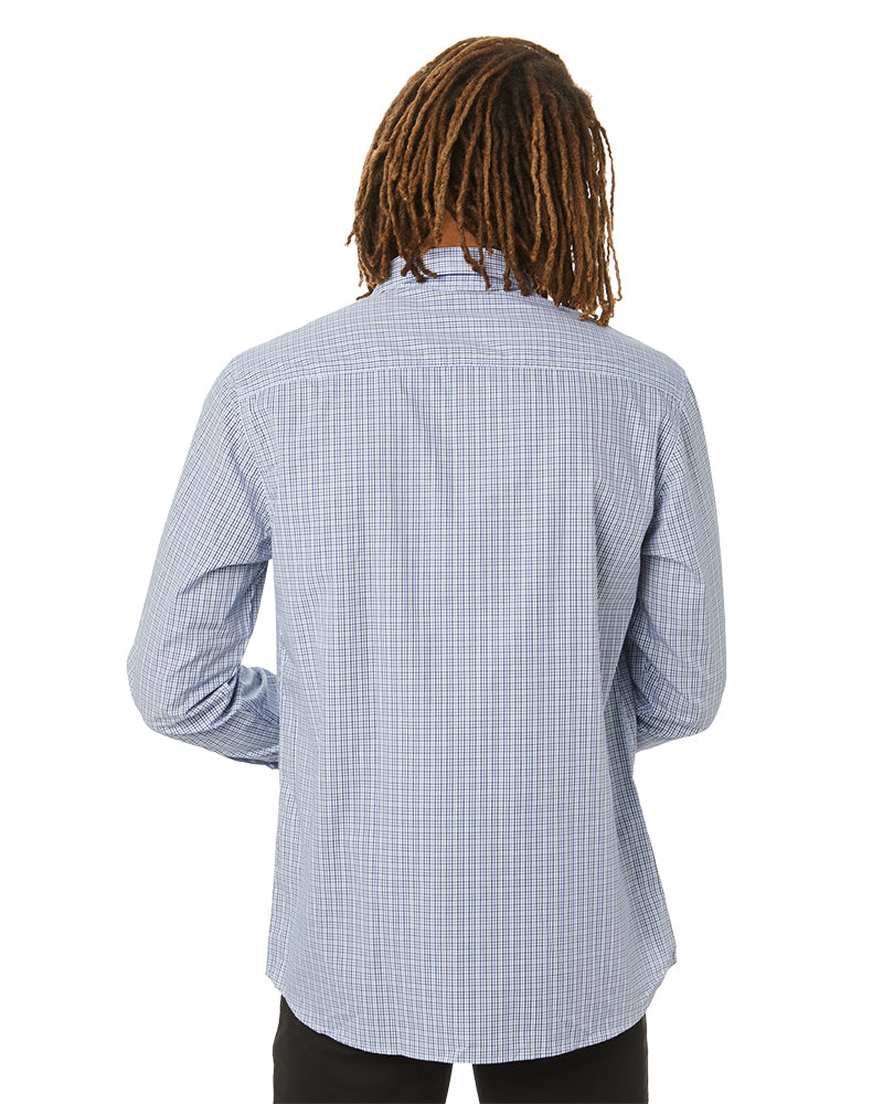 LS Shirt YD Check Dual Pocket - Royal/Blue/Black/White