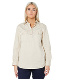 Ladies Closed Front Shirt LS - Stone